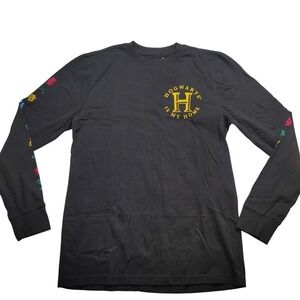 Harry Potter Wizarding World Mens Black Hogwarts Is My Home Long Sleeve‎ Shirt S